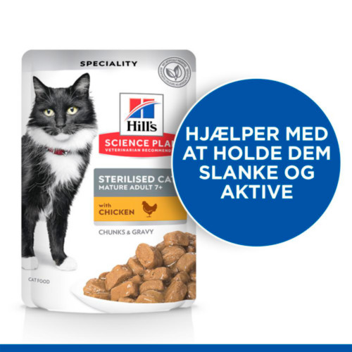 Hill's Mature Adult 7+ Sterilised Cat nat kattenvoer met kip en oceaanvis maaltijdzakje combipack