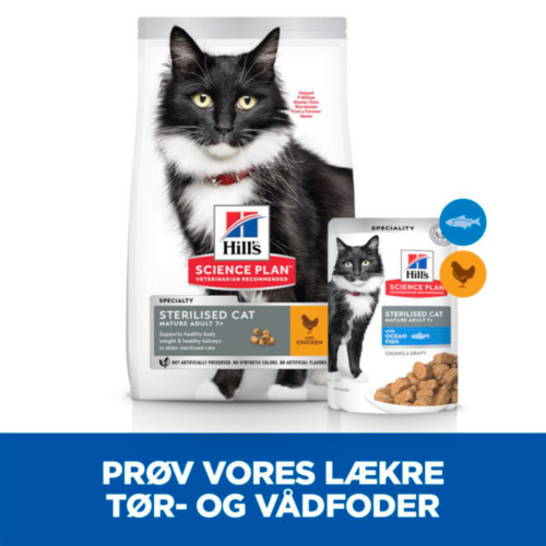 Hill's Mature Adult 7+ Sterilised Cat nat kattenvoer met kip en oceaanvis maaltijdzakje combipack