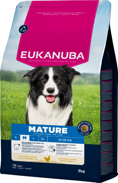 Eukanuba Thriving Mature Medium Breed kip hondenvoer Eukanuba Thriving Mature Medium Breed kip hondenvoer