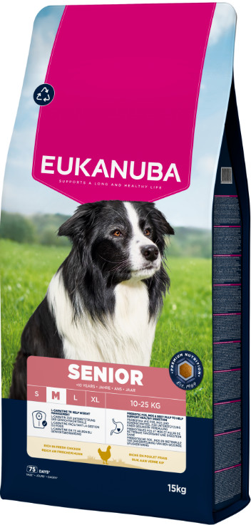 Eukanuba Caring Senior Medium Breed kip hondenvoer Eukanuba Caring Senior Medium Breed kip hondenvoer