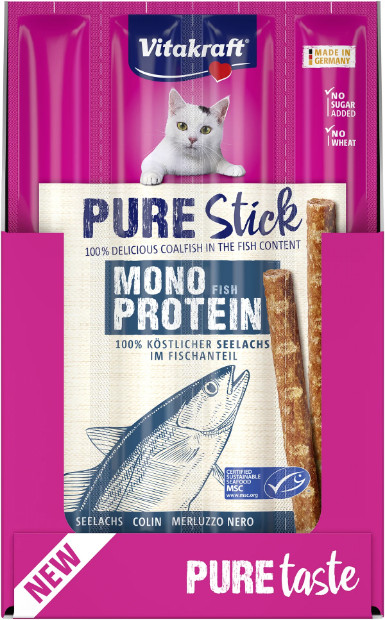 Vitakraft Pure Stick koolvis kattensnack (4 x 5 g)