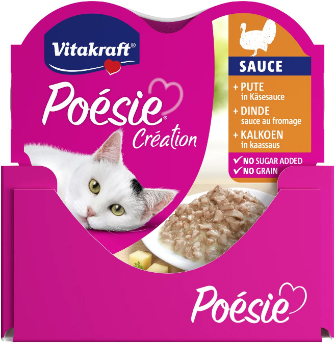 Vitakraft Poésie Création met kalkoen in kaassaus natvoer kat (15 x 85g)
