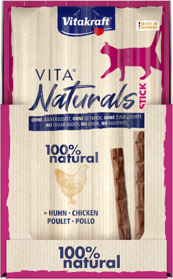 Vitakraft Vita Naturals Cat Stick kip kattensnack (4 st.) Vitakraft Vita Naturals Cat Stick kip kattensnack (4 st.)