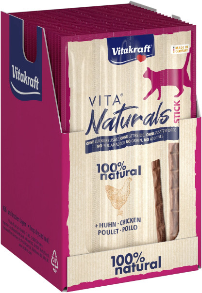 Vitakraft Vita Naturals Cat Stick kip kattensnack (4 st.) Vitakraft Vita Naturals Cat Stick kip kattensnack (4 st.)
