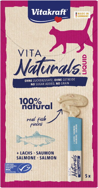 Vitakraft Vita Naturals Liquid kattensnack met zalm (5 st.)