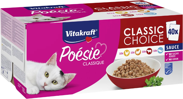 Vitakraft Poésie Classique Classic Choice in saus natvoer kat big pack (40 x 85 g)