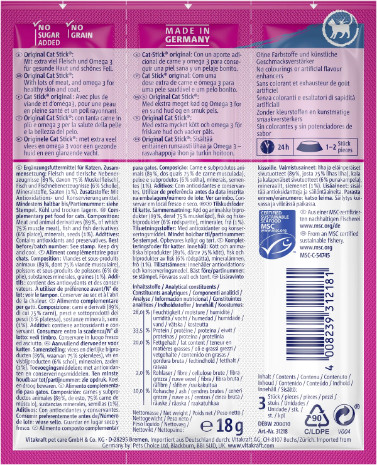 Vitakraft Catstick Healthy med rødspætte & omega-3 kattesnack