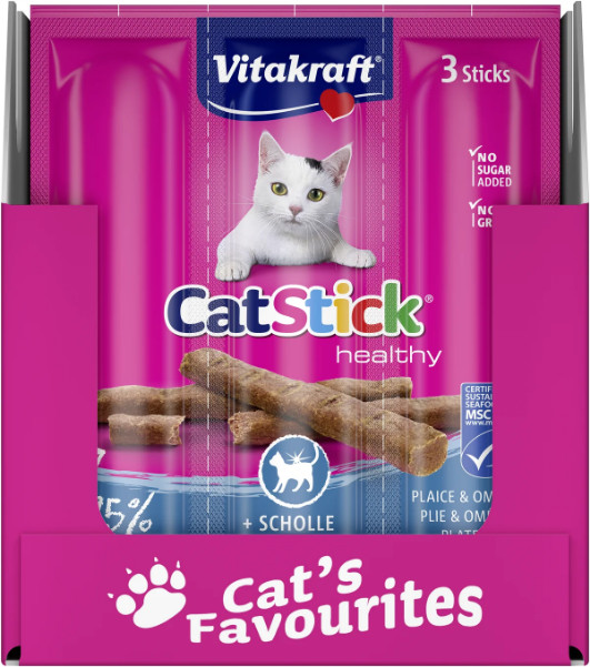 Vitakraft Catstick Healthy med rødspætte & omega-3 kattesnack