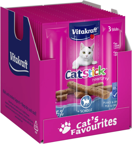 Vitakraft Catstick Healthy med rødspætte & omega-3 kattesnack