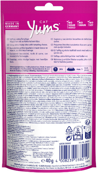 Vitakraft Cat Yums med ost kattesnack (40 g)