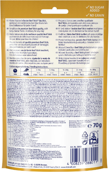 Vitakraft Beefstick Quadros met kaas hondensnack (70 g)