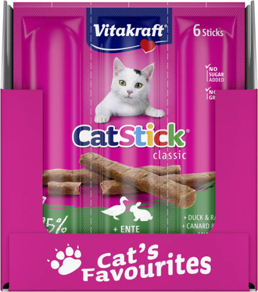 Vitakraft Catstick Classic med and & kanin kattesnack Vitakraft Catstick Classic med and & kanin kattesnack
