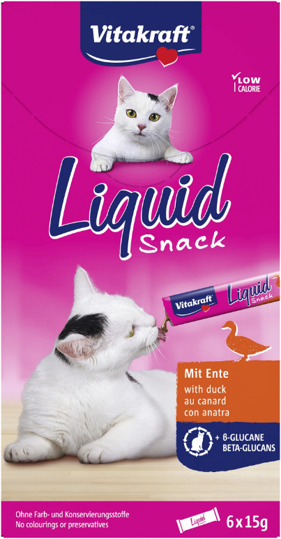 Vitakraft Liquid Snacks med and kattesnack (6 x 15g)