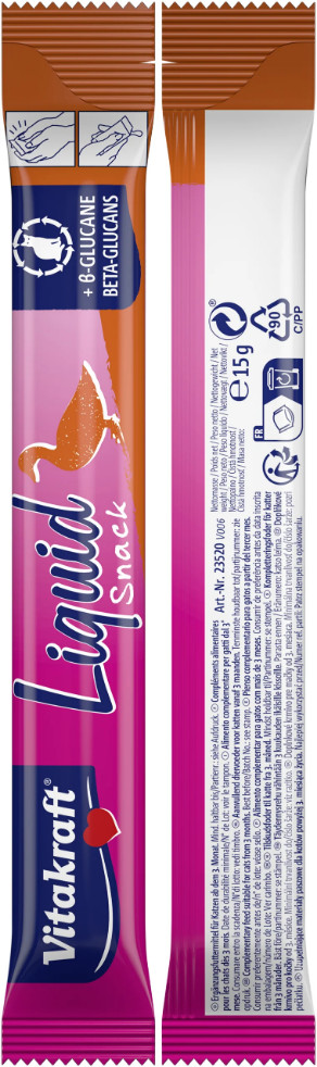 Vitakraft Liquid Snacks med and kattesnack (6 x 15g)