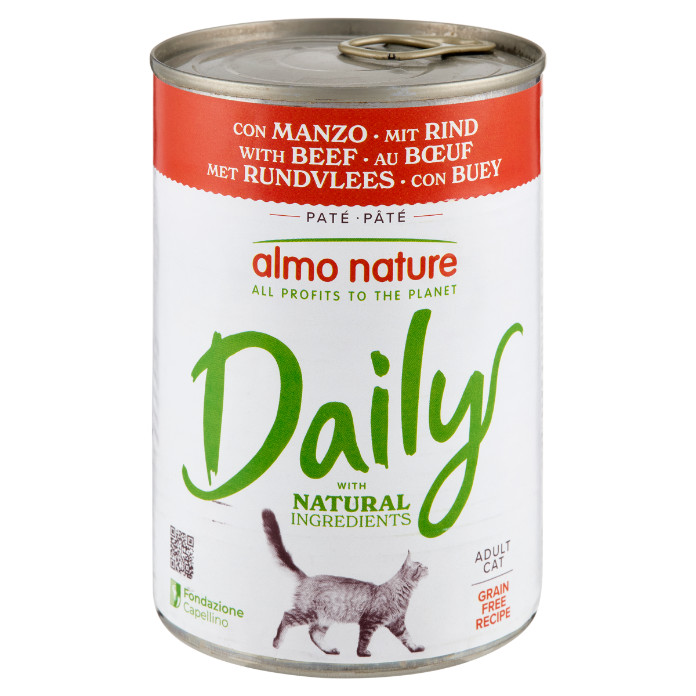 Almo Nature Daily med oksekød vådfoder til katte (400 g)