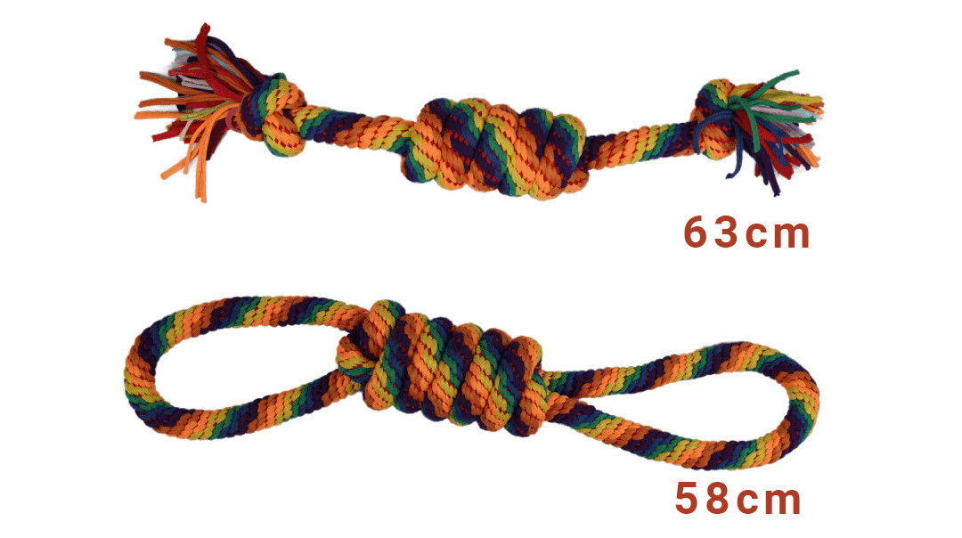 Flostouw Regenboog hondenspeelgoed