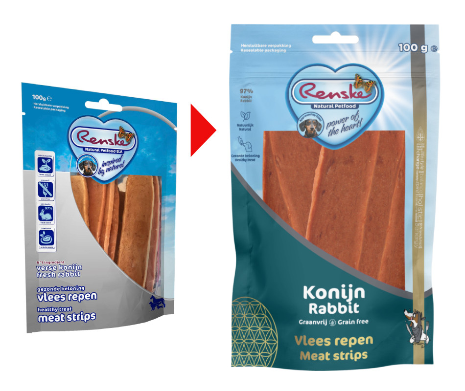 Renske Gezonde Beloning Hond - Vlees Repen Konijn 100 gr