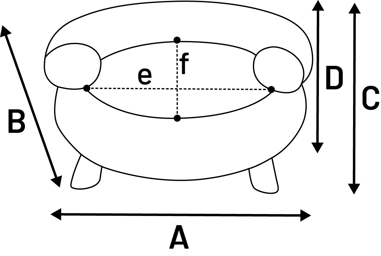 Sofa Dudo ligstoel rond voor hond en kat beige