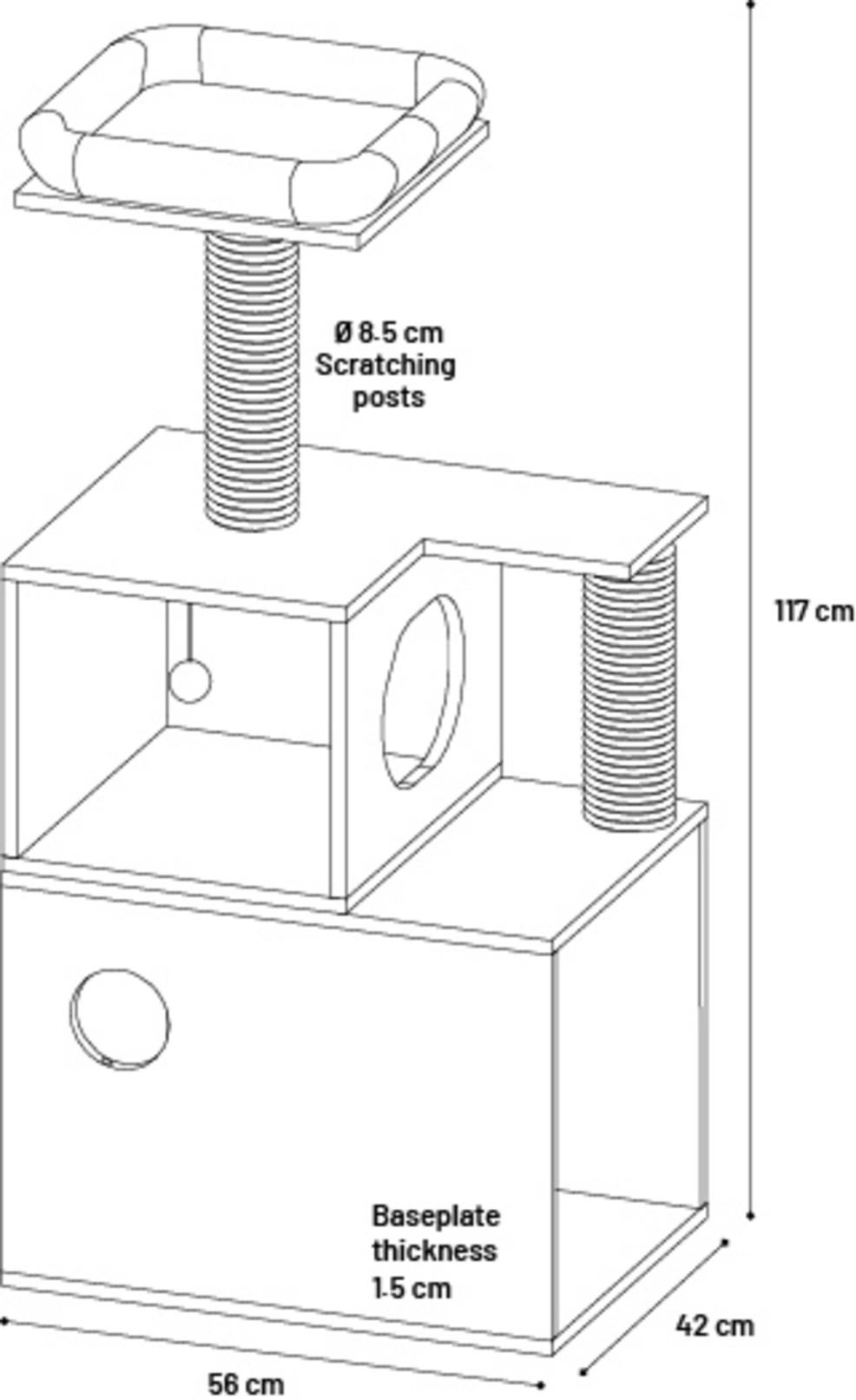 Krabpaal Mirabel voor de kat bruin