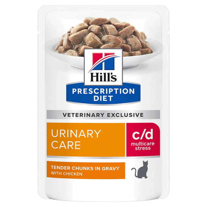 Hill's Prescription Diet C/D Multicare Stress Urinary Care vådfoder til katte med kylling (portionsposer)
