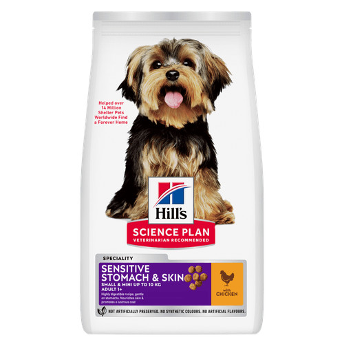 Hill´s Adult Sensitive Stomach & Skin Small & Mini Kylling hundefoder