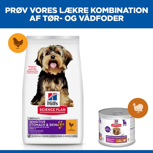 Hill´s Adult Sensitive Stomach & Skin Small & Mini Kylling hundefoder