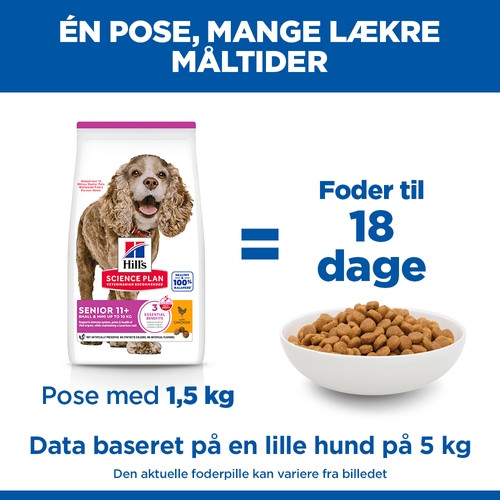 Hill's Senior 11+  Small & Miniature Kip hondenvoer