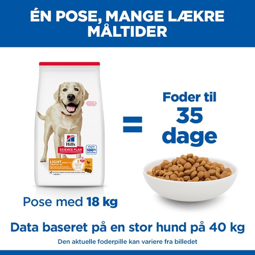 Hill's Adult Light Large Breed kylling hundefoder
