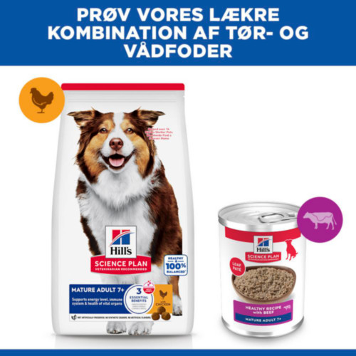 Hill's Mature Adult 7+ nat hondenvoer met rund blik