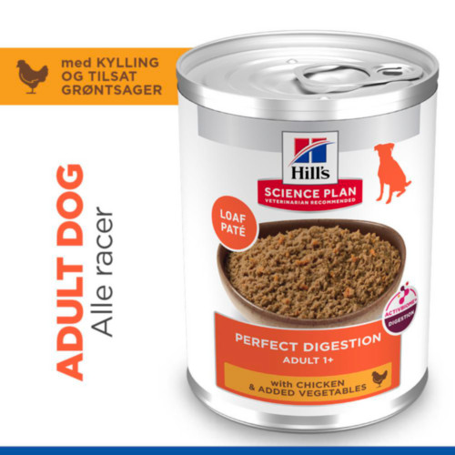 Hill's Adult Perfect Digestion met kip nat hondenvoer 363g blik