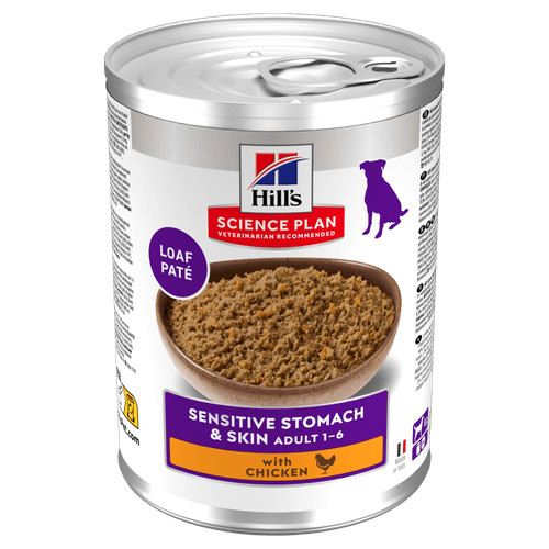 Hill's Adult Sensitive Stomach & Skin nat hondenvoer met kip blik