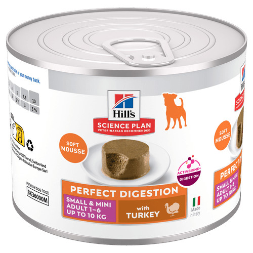 Hill's Adult Perfect Digestion Small & Mini mousse met kalkoen natvoer hond