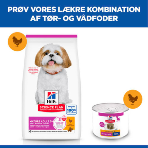 Hill's Mature Adult 7+  Small & Mini mousse met kip natvoer hond