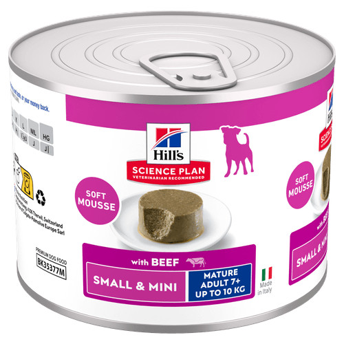 Hill's Mature Adult 7+ Small & Mini mousse met rund natvoer hond