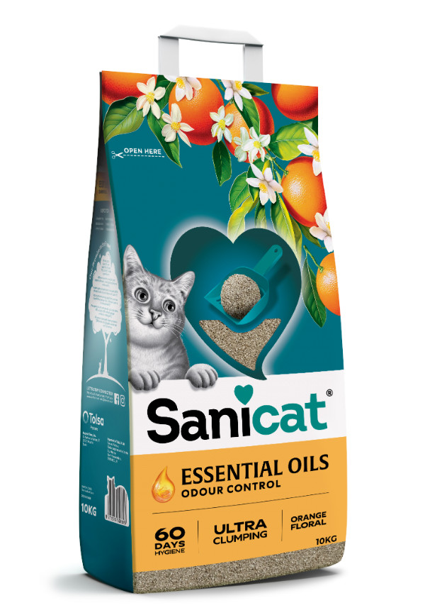 Sanicat Essential Oils Ultra Clumping Orange Floral kattenbakvulling