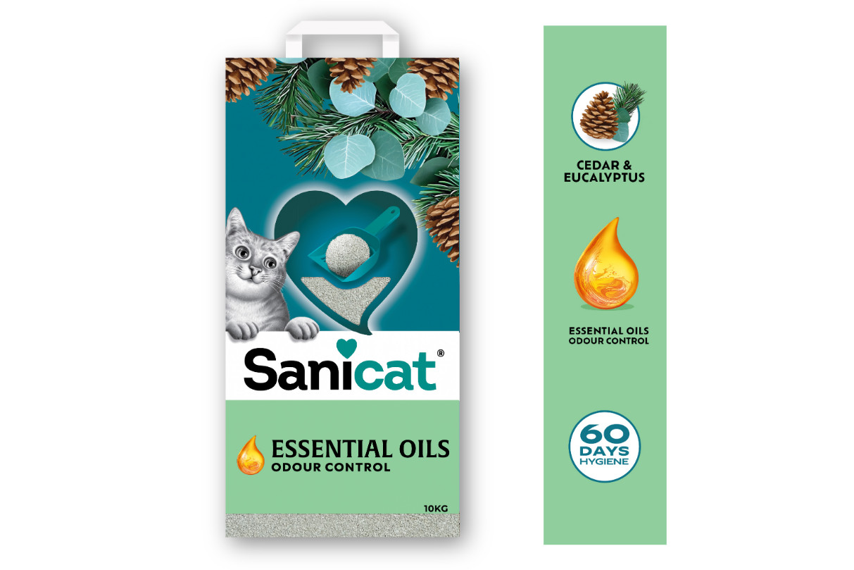 Sanicat Essential Oils Ultra Clumping Cedar & Eucalyptus kattenbakvulling