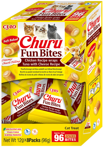 Inaba Ciao Churu Fun Bites kip en tonijn met kaas kattensnack