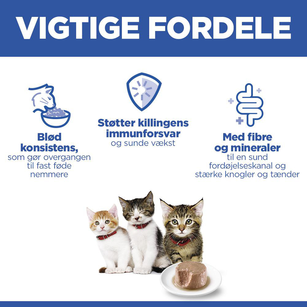Hill's Kitten & Mother Tender Mousse nat kattenvoer met kip en kalkoen blik
