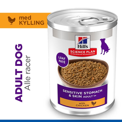 Hill's Adult Sensitive Stomach & Skin nat hondenvoer met kip blik