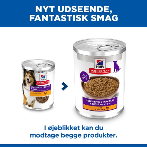 Hill's Adult Sensitive Stomach & Skin nat hondenvoer met kip blik