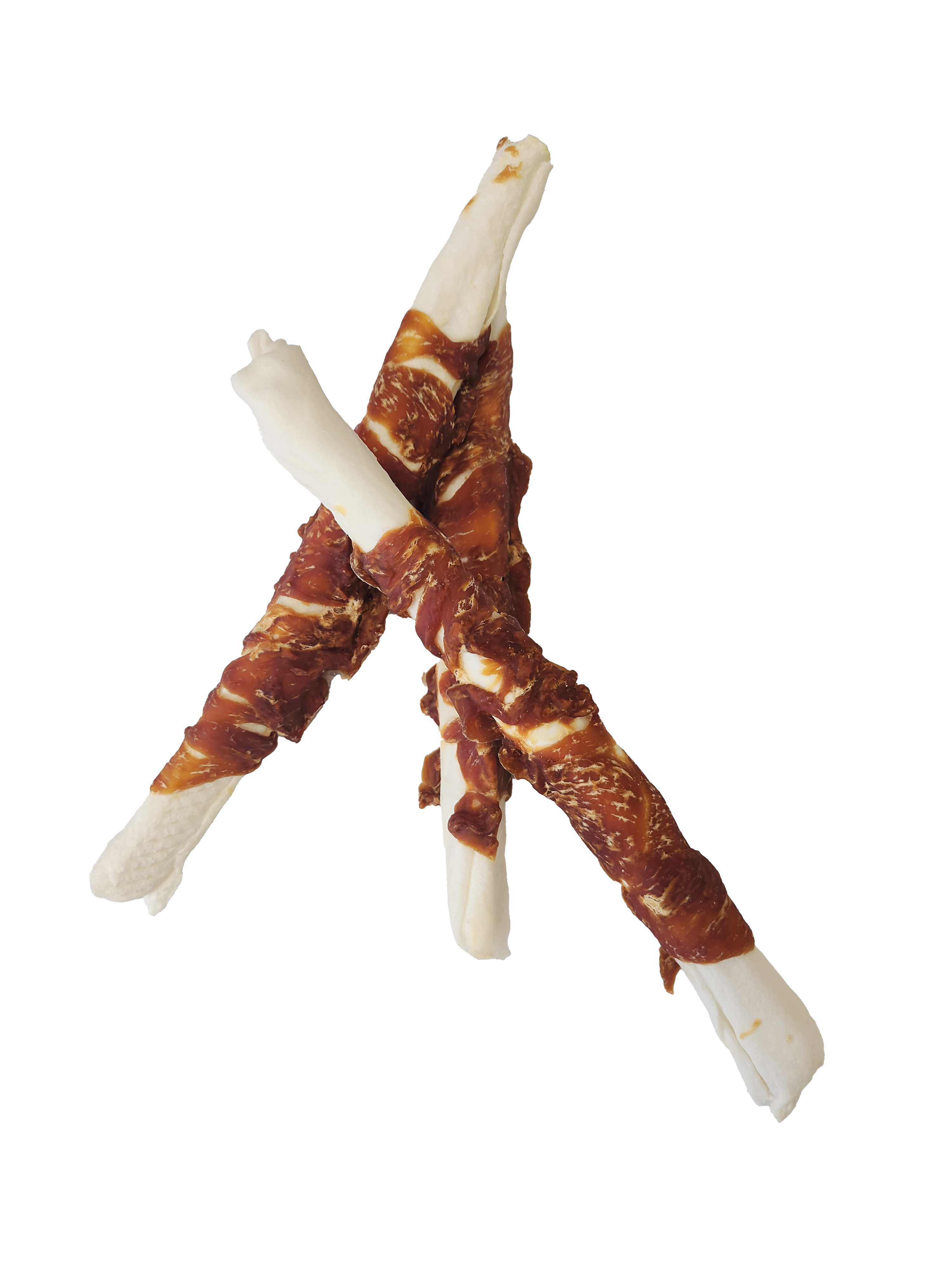 Brekz Rawhide Dog Chews - Twisted tyggesticks oksehud med kylling (28 cm)