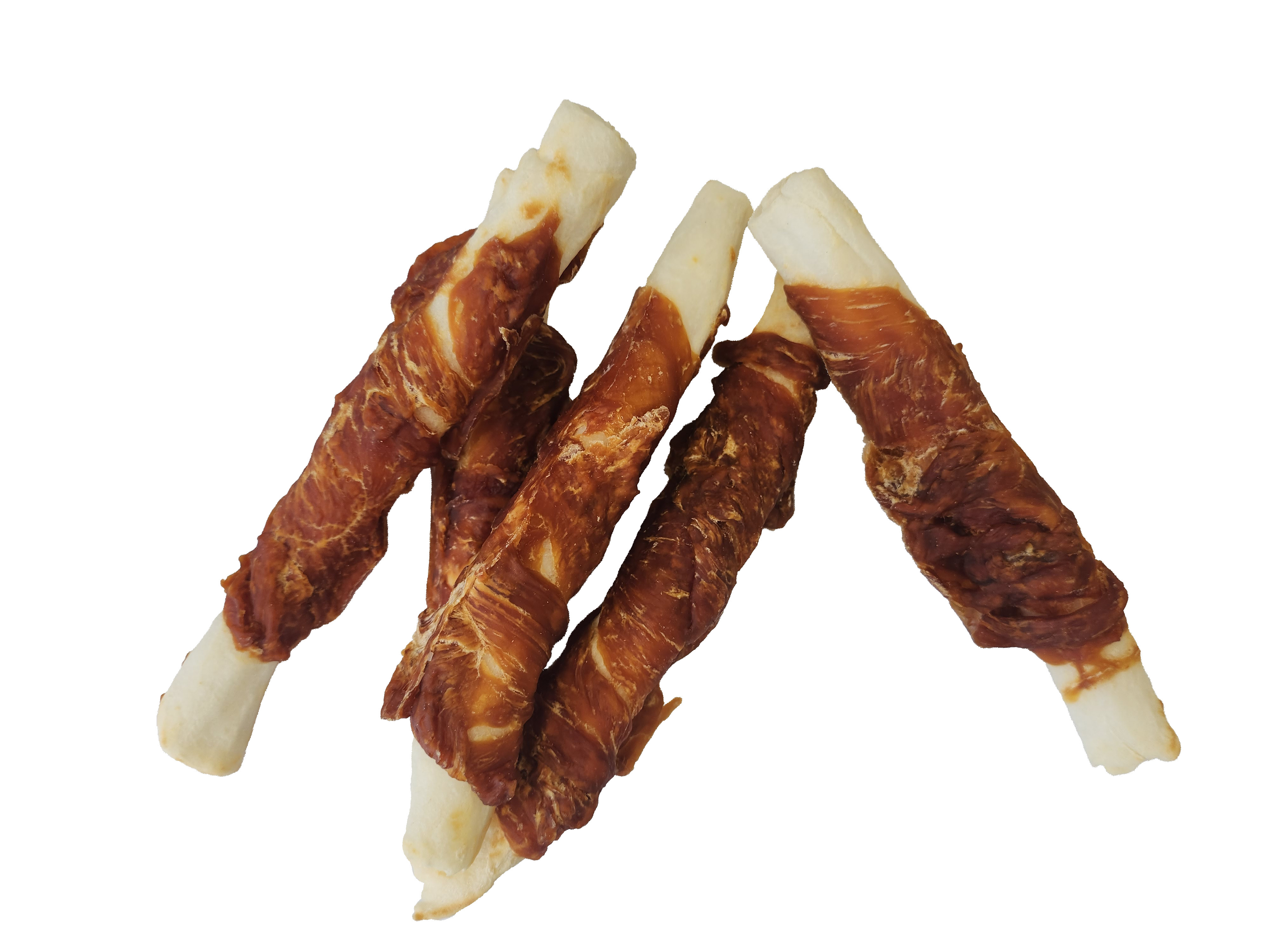 Brekz Rawhide Dog Chews - Twisted tyggesticks oksehud med kylling (17 cm)