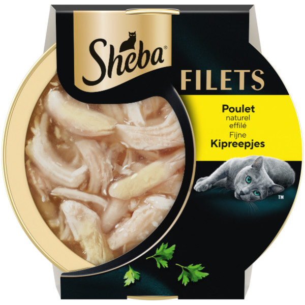 Sheba Filets kipreepjes in saus natvoer kat (kuipjes 60 g)