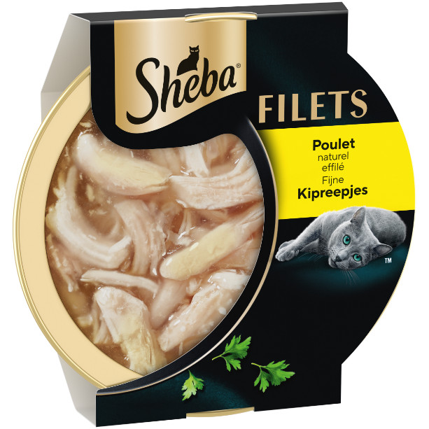 Sheba Filets kipreepjes in saus natvoer kat (kuipjes 60 g)