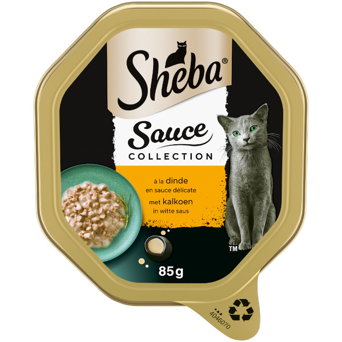 Sheba Mini Filets med oksekød og kalkun i sovs vådfoder til katte (bakker 85 g)