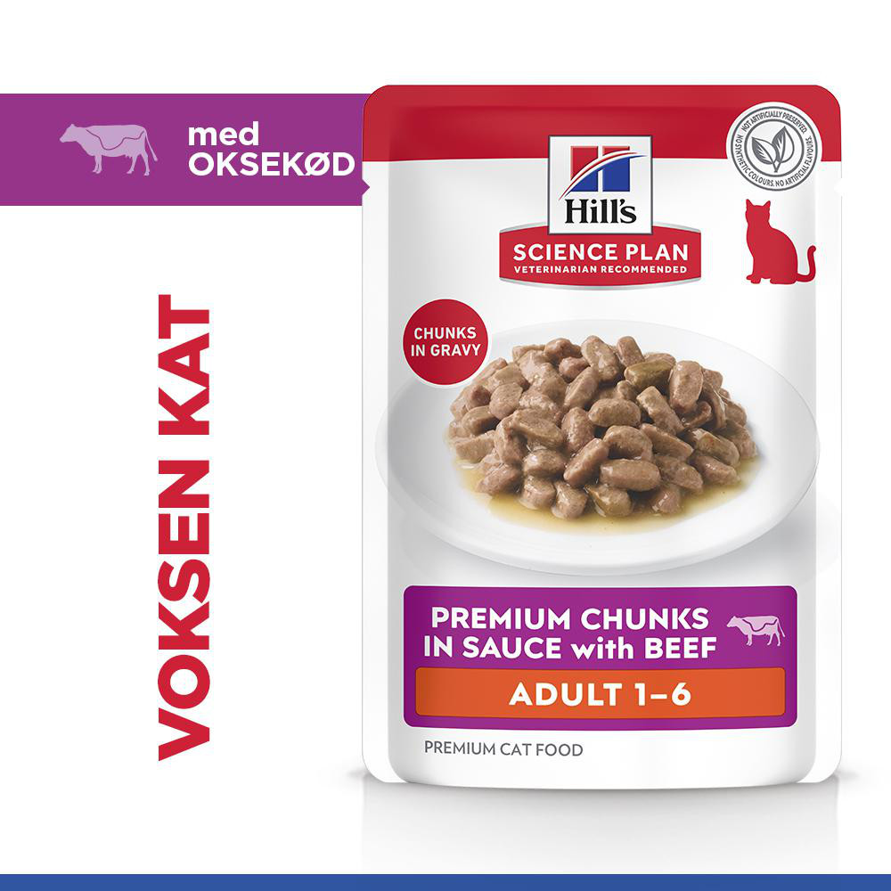 Hill's Adult nat kattenvoer met rund maaltijdzakje multipack
