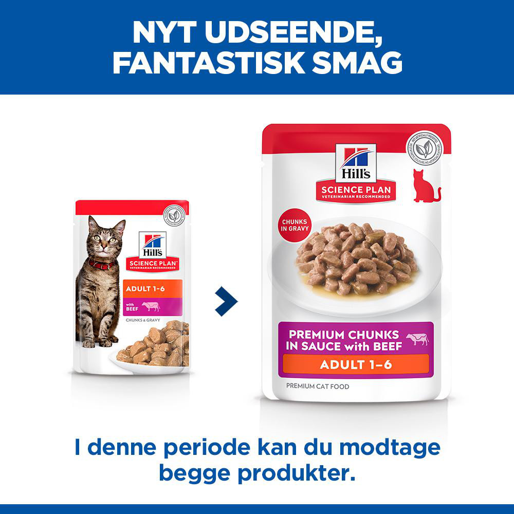Hill's Adult nat kattenvoer met rund maaltijdzakje multipack