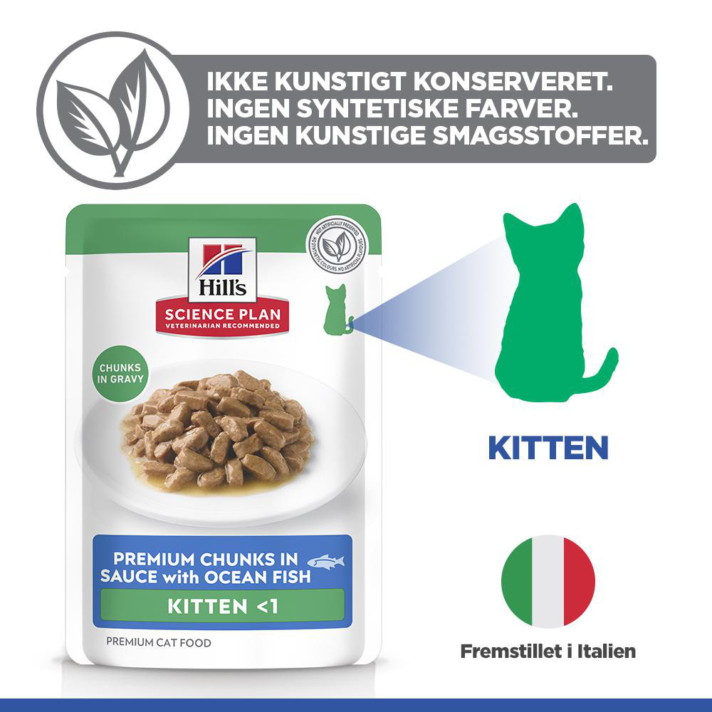 Hill's Kitten nat kattenvoer met zeevis maaltijdzakje multipack