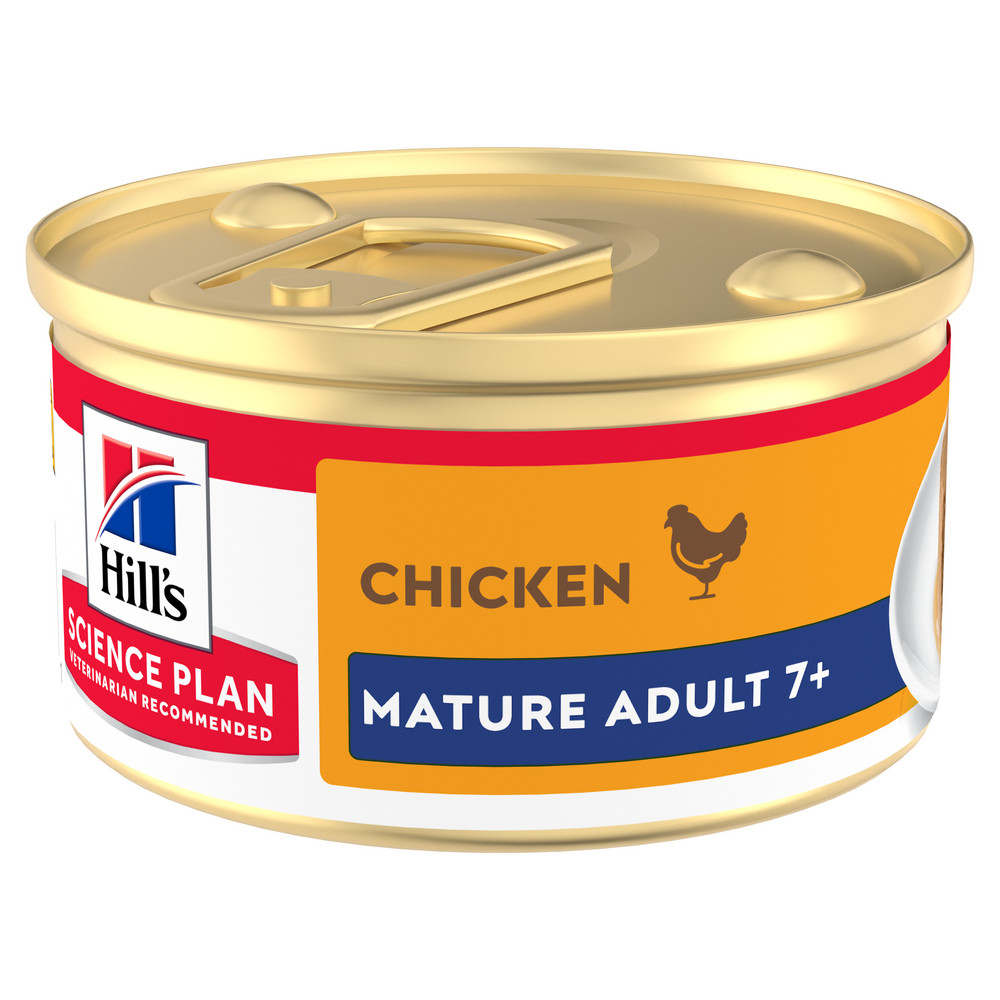 Hill's Mature Adult vådfoder til katte med laks (mousse, dåse)