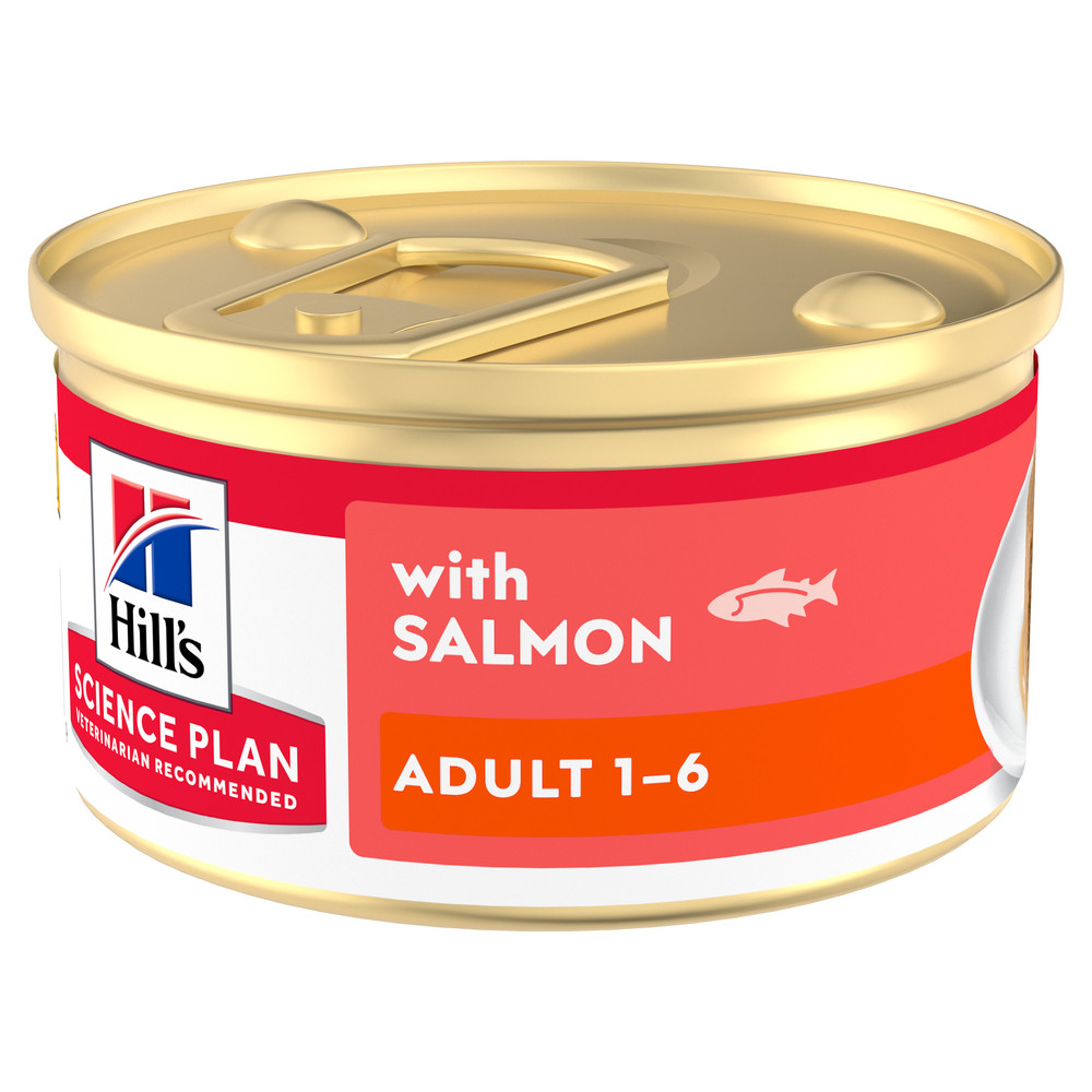 Hill's Adult vådfoder til katte med laks (mousse, dåse)